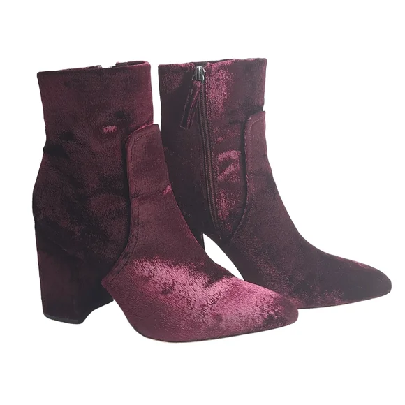 Steve Madden Women's Jaque Burgundy Velvet Ankle Boots 9M - Picture 14 of 15
